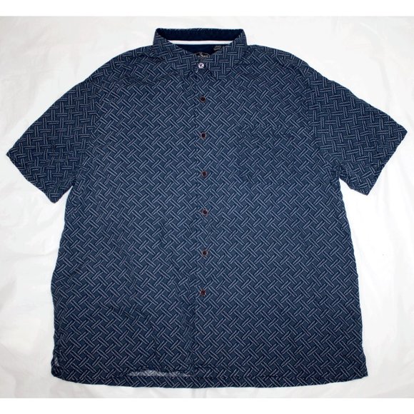 Nat Nast Other - Nat Nast Men's Short Sleeve Button Front Silk Cotton Blend Shirt Size XL